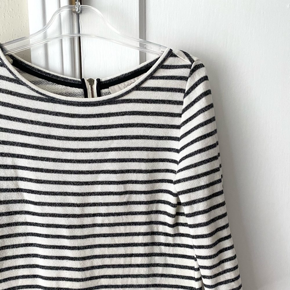 LOFT | Charcoal Striped Sweatshirt Tunic